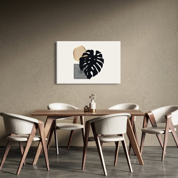 Tablou - Abstracție cu frunze tropicale N⁰2 (90x60 cm)