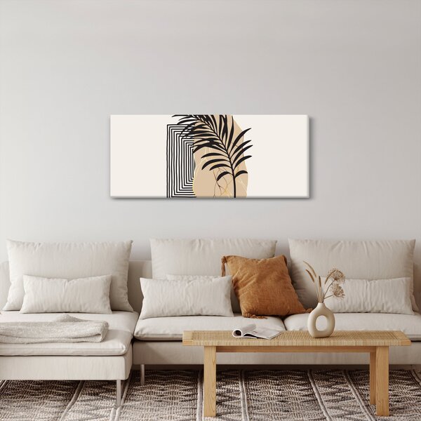 Tablou - Abstracție cu frunze tropicale N⁰3 (120x50 cm)