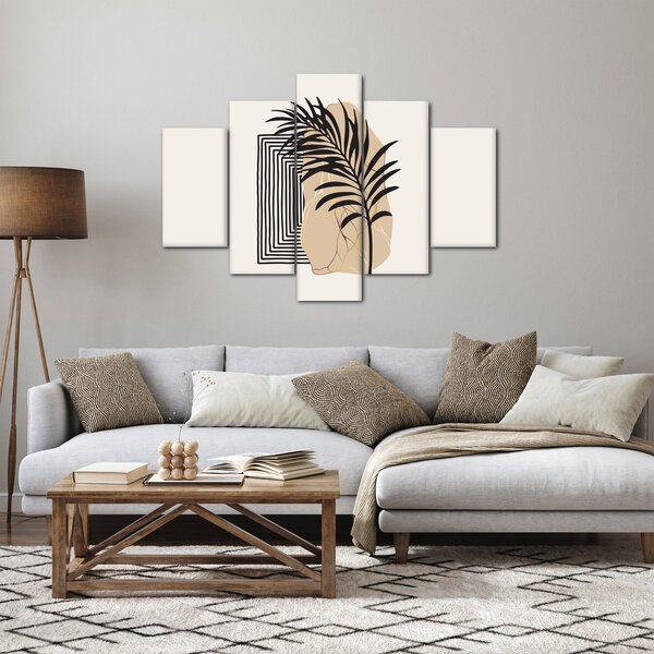 Tablou - Abstracție cu frunze tropicale N⁰3 (150x105 cm)