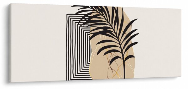 Tablou - Abstracție cu frunze tropicale N⁰3 (120x50 cm)