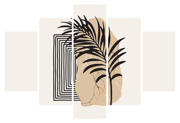 Tablou - Abstracție cu frunze tropicale N⁰3 (150x105 cm)