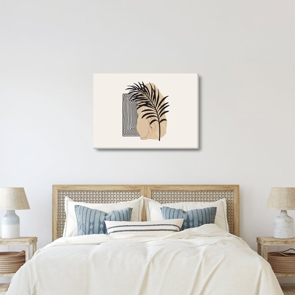 Tablou - Abstracție cu frunze tropicale N⁰3 (70x50 cm)