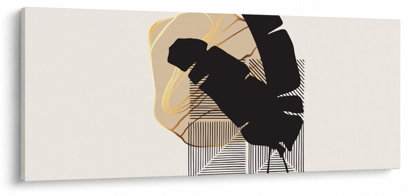 Tablou - Abstracție cu frunze tropicale N⁰4 (120x50 cm)