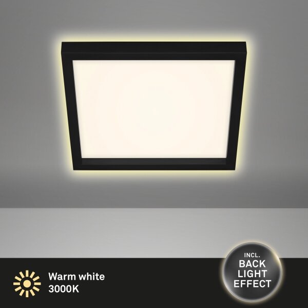Plafonieră LED CADRE LED/18W/230V d. 29,6x29,6 cm neagră Briloner 7362-015