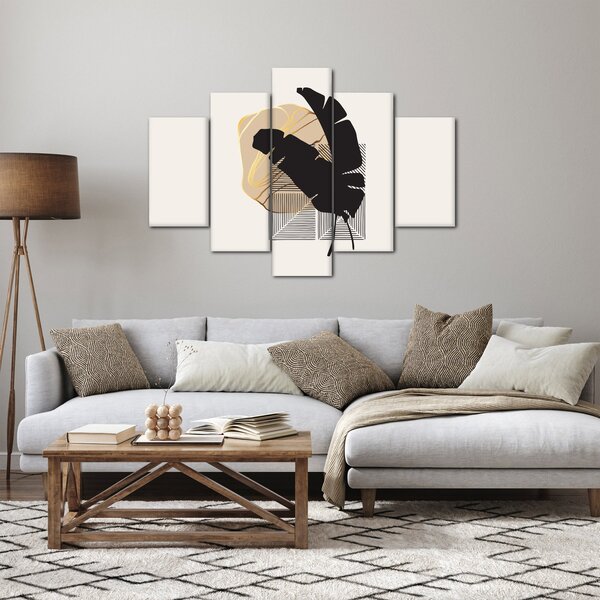 Tablou - Abstracție cu frunze tropicale N⁰4 (150x105 cm)