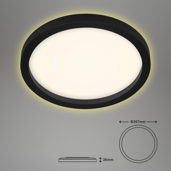 Plafonieră LED CADRE LED/18W/230V d. 29,7 cm neagră Briloner 7361-015