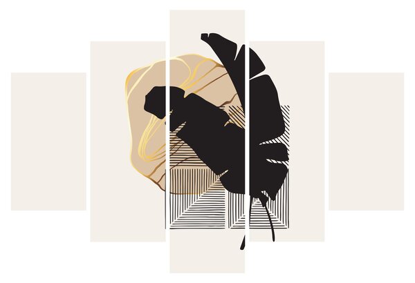 Tablou - Abstracție cu frunze tropicale N⁰4 (150x105 cm)