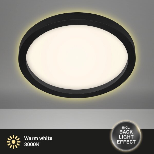 Plafonieră LED CADRE LED/18W/230V d. 29,7 cm neagră Briloner 7361-015
