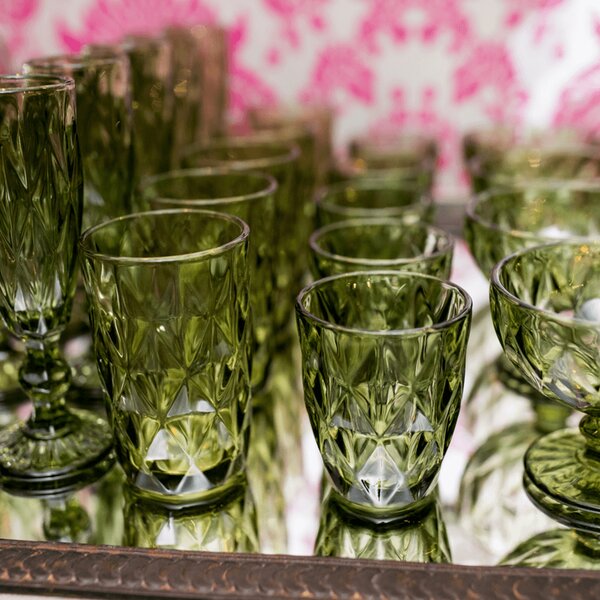 KONDELA Set de pahare de apă, 6buc, 240 ml, verde, BAROLO TYPE 2