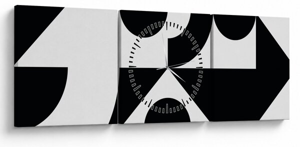 Tablou - Abstracție geometrică N⁰1 (cu ceas) (90x30 cm)