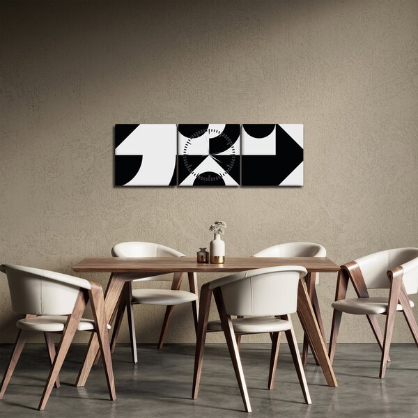 Tablou - Abstracție geometrică N⁰1 (cu ceas) (90x30 cm)