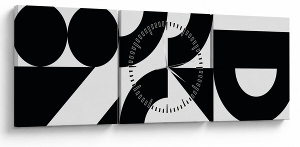 Tablou - Abstracție geometrică N⁰2 (cu ceas) (90x30 cm)