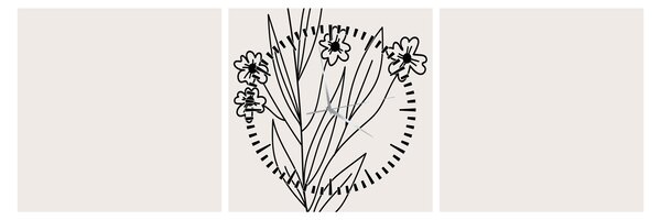 Tablou - Floare de pajiște N⁰1 (cu ceas) (90x30 cm)