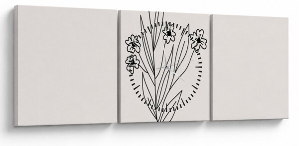 Tablou - Floare de pajiște N⁰1 (cu ceas) (90x30 cm)