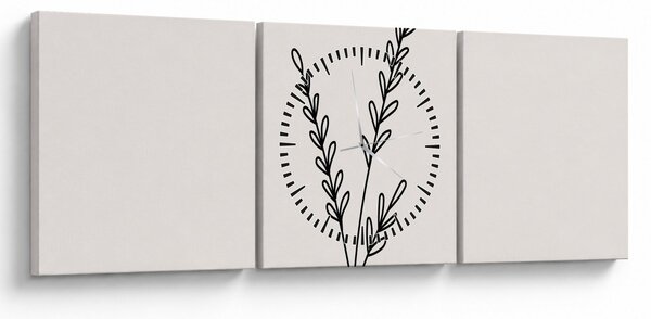 Tablou - Floare de pajiște N⁰2 (cu ceas) (90x30 cm)