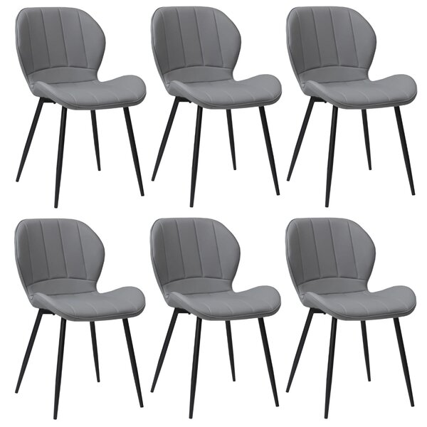 Set 6 Scaune Piele Ecologică Topaz Gri