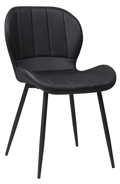 Set masă extensibilă Viena Negru cu 6 Scaune Piele Topaz Negru