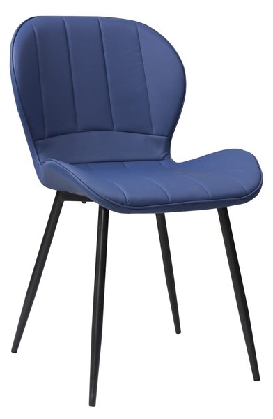 Set 4 Scaune Piele Ecologică Topaz Albastru