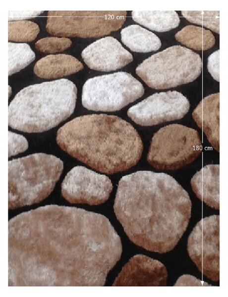 KONDELA Covor 120x180 cm, maro/bej/negru, PEBBLE TYP 2