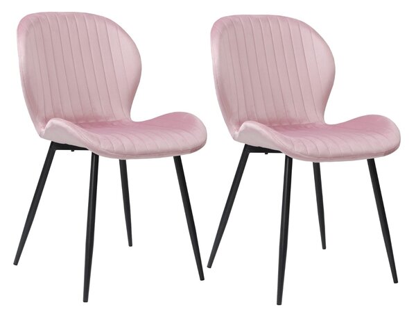 Set masă extensibilă Aris Alb cu 6 scaune Opal Roz