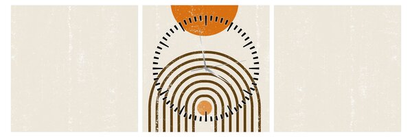 Tablou - Arcuri maro (cu ceas) (90x30 cm)