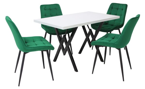 Set masă fixă Arta cu 4 scaune Onix Verde