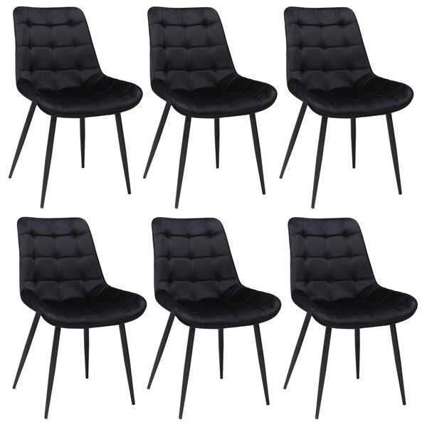Set masă extensibilă Viena Wenge cu 6 Scaune Onix Negru