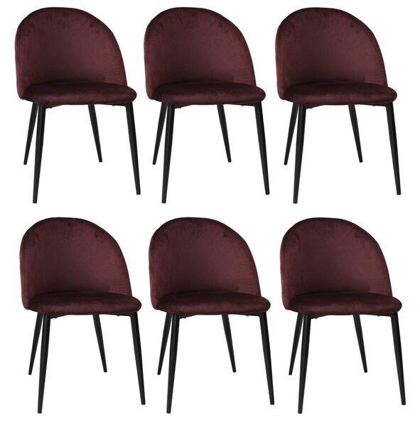 Set 6 Scaune Bella Bordo Picior Negru
