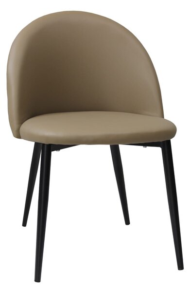 Set 4 Scaune Piele Ecologică Bella Capucino Picior Negru