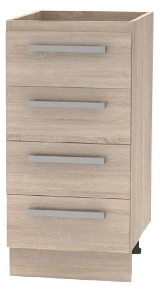 KONDELA Cabinet inferior cu 4 sertare, stejar sonoma, NOVA PLUS NOPL-055-0S
