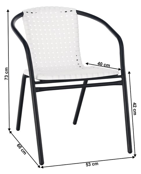 KONDELA Scaun stivuibil, alb/negru, BERGOLA