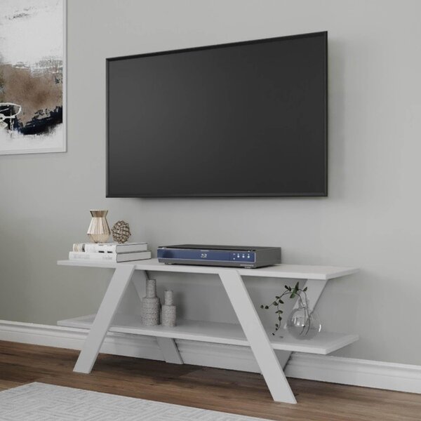 Comoda Tv April, Gri - Alb - Antracit - Nuc, 120x45x33 cm