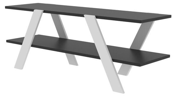 Comoda Tv April, Gri - Alb - Antracit - Nuc, 120x45x33 cm