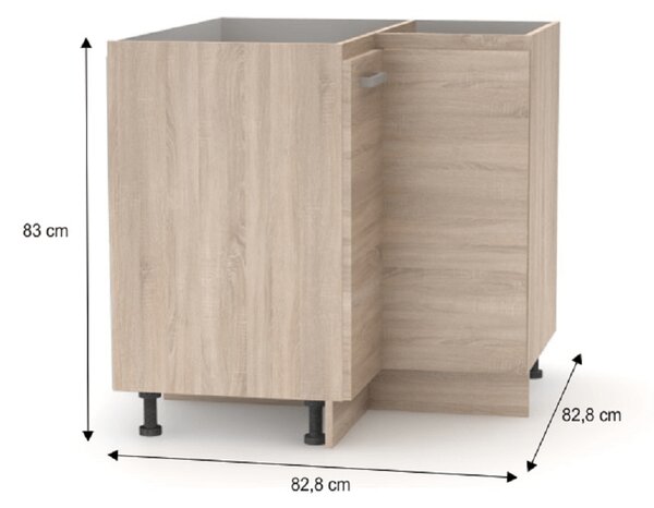 KONDELA Cabinet inferior de colţ, stejar sonoma, universală, NOVA PLUS NOPL-061-RS