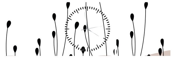 Tablou - Pajiște grafică N⁰1 (cu ceas) (90x30 cm)