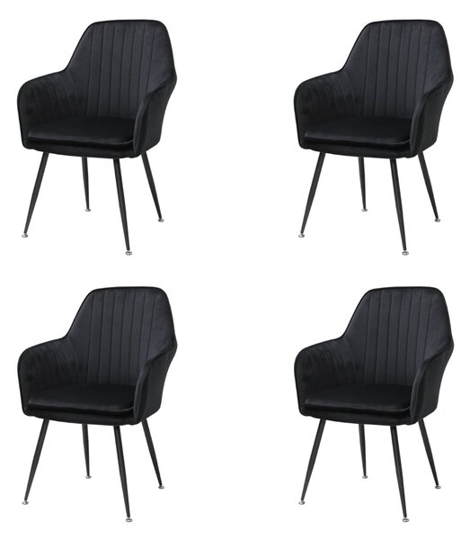 Set 4 Scaune Coral Negru