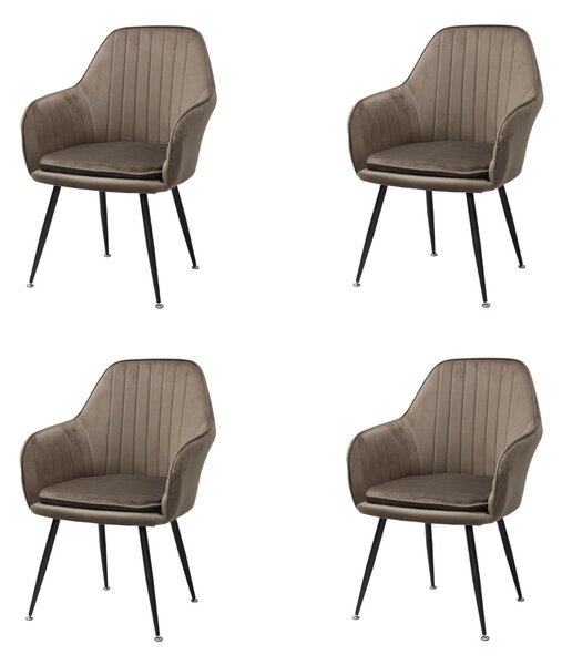 Set 4 Scaune Coral Maro