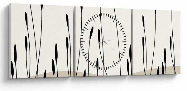 Tablou - Pajiște grafică N⁰3 (cu ceas) (90x30 cm)