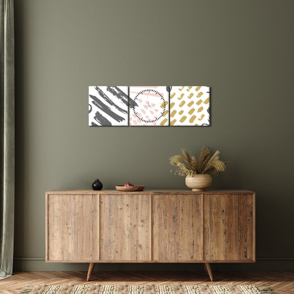Tablou - Accidente vasculare cerebrale abstracte (cu ceas) (90x30 cm)