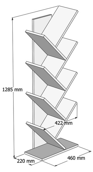 Biblioteca Zermat, 46x129x22 cm
