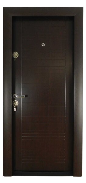 Ușă Metalică cu MDF Modern FV 383 Teak PVC Stânga
