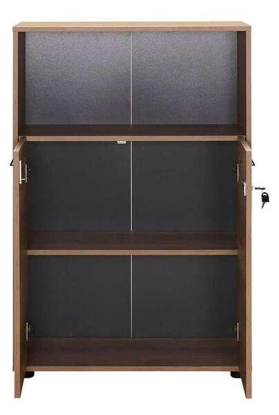 Biblioteca Adore New York, 2 usi cu cheie, 3 rafturi, Natur - Sonoma, 72x110x34 cm