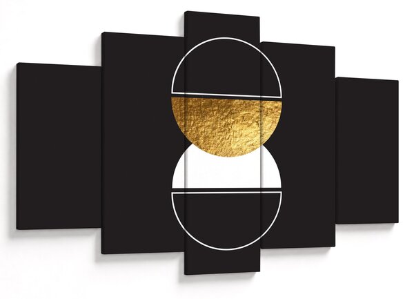 Tablou - Abstracție de aur și negru N⁰2 (150x105 cm)