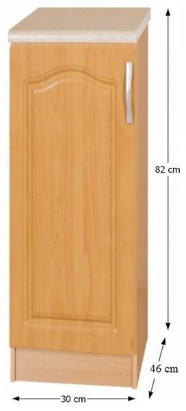 KONDELA Dulap bucătărie, arin, de stânga, LORA MDF NEW KLASIK S31