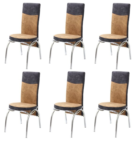 Set 6 scaune Star Maro cu Gri