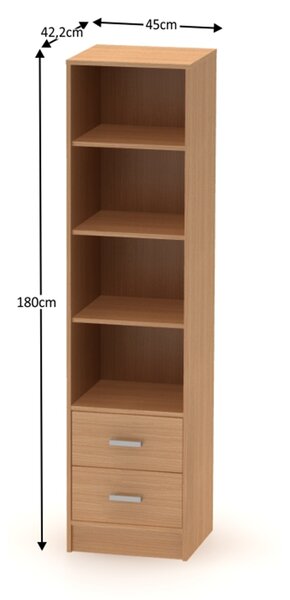 KONDELA Etajeră cu rafturi şi sertare, fag, BETTY NEW 4 BE04-011-00