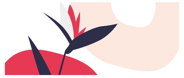 Tablou - Abstracție florală roz N⁰1 (120x50 cm)