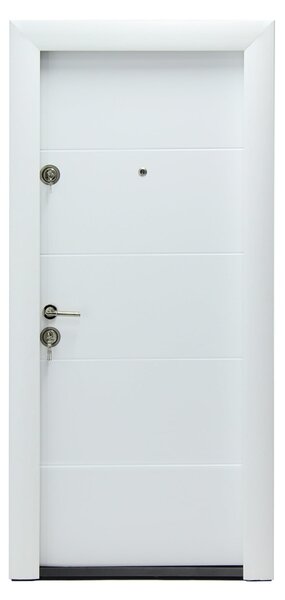 Ușă Metalică cu MDF Modern 379 Alb PVC Stânga
