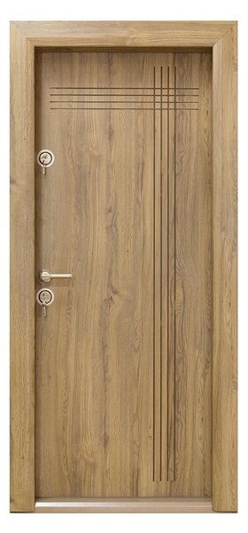 Ușă Metalică cu MDF Modern FV 333 Nuc 212 PVC Stânga