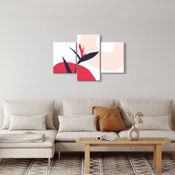 Tablou - Abstracție florală roz N⁰1 (90x60 cm)